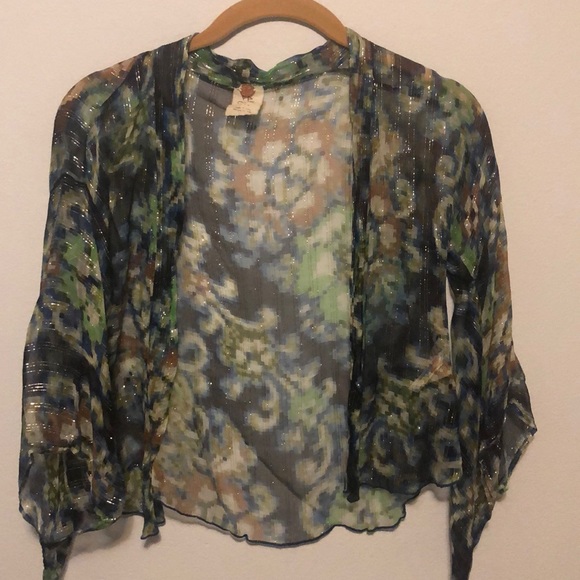 Free People Jackets & Blazers - FreePeople Sheer Geometric Shawl